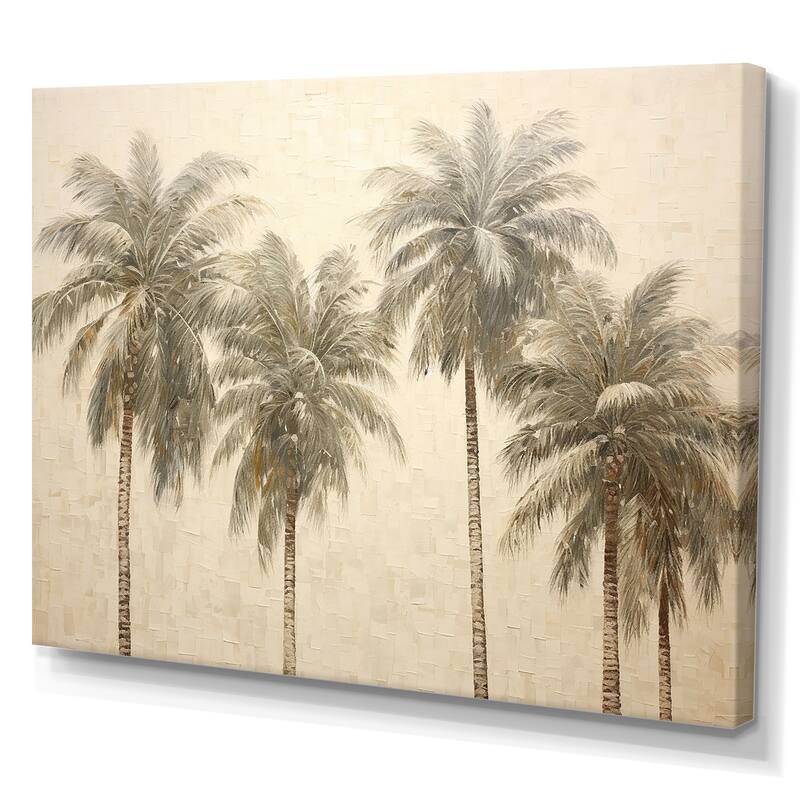 Designart "Minimalism Vintage Tropical Tranquility Palm Trees I" Palms & Palm Trees Wall Art