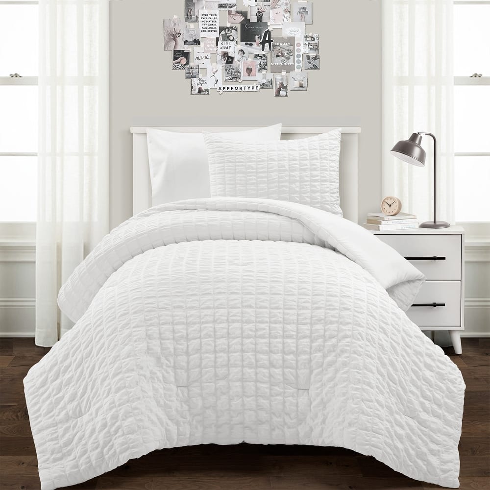 Lush Decor Crinkle Textured Dobby Comforter Set
