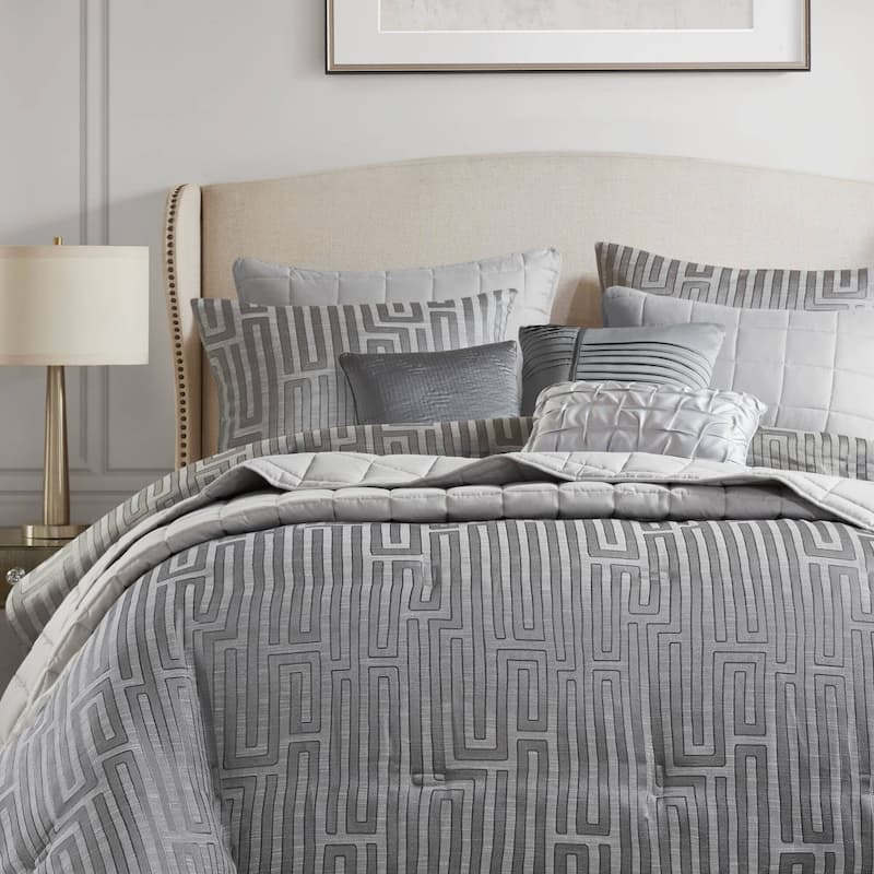 Madison Park Royce 10 Piece Luxury Jacquard Comforter Set