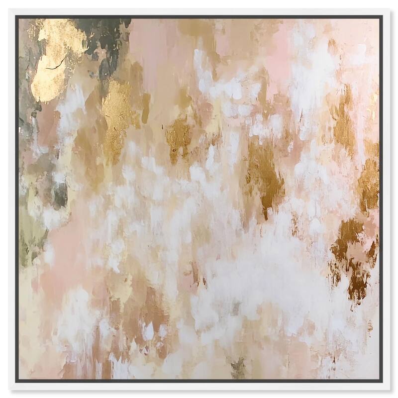 Golden Glimmer Gesture III Canvas by Art Remedy - White - 30" x 30"
