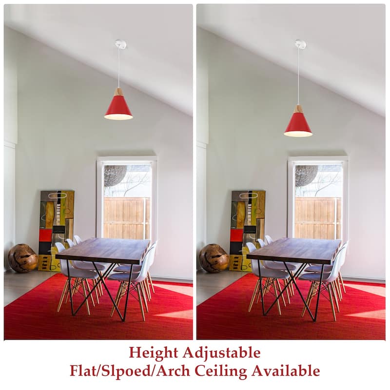 1-Light Industrial Pendant Light with Conical Shade for Kitchen Island