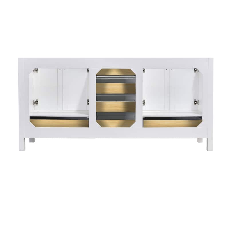 StarrySky 72 inch Undermount Double Sink Bathroom Vanity with Engineered Carrara Marble Top