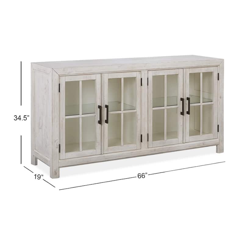 Magnussen Home Bronwyn Alabaster And Toasted Nutmeg Buffet Curio - 66''W x 19''D x 34.5''H