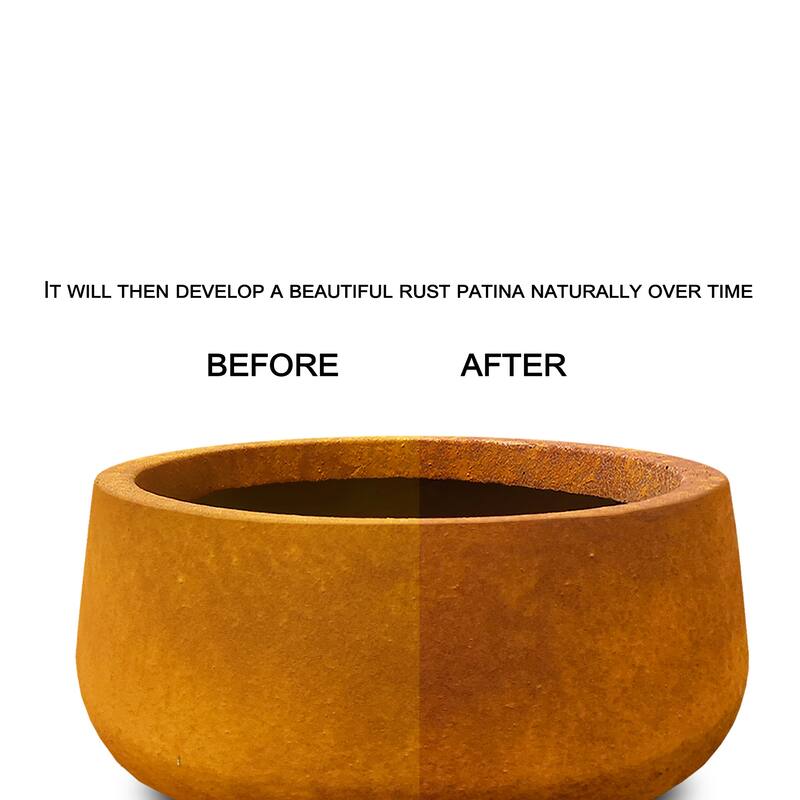 Kante Lightweight Concrete Outdoor Round Tall Planter, 21.7 Inch Tall