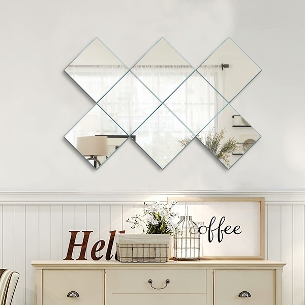 Shop Quality Square Sets Frameless Sanded Edge Mirror, 12 Pieces ...
