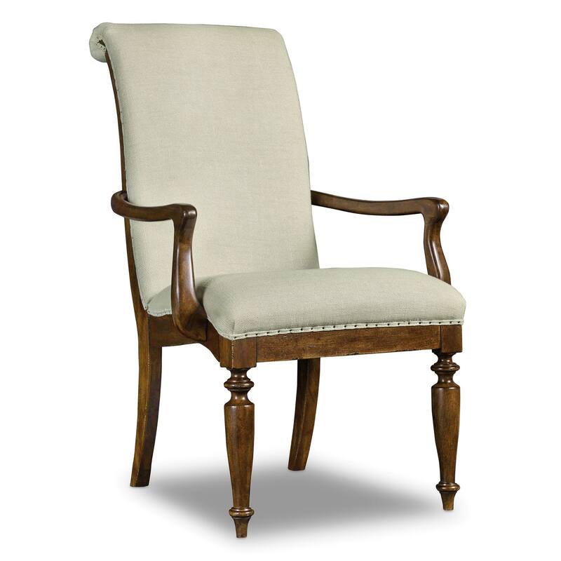 Hooker Furniture Archivist 26" Wide French Style Upholstered Dining - Pecky Pecan