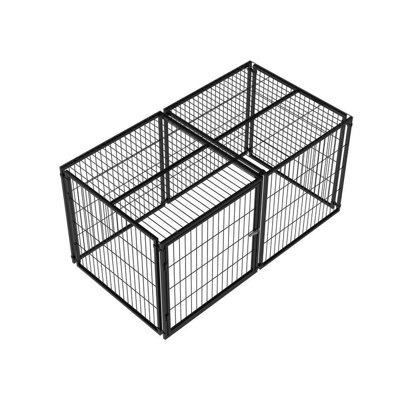 Large Dog Cage, 63.7" Dog Kennel with Top, Pet Cage for Medium Dogs