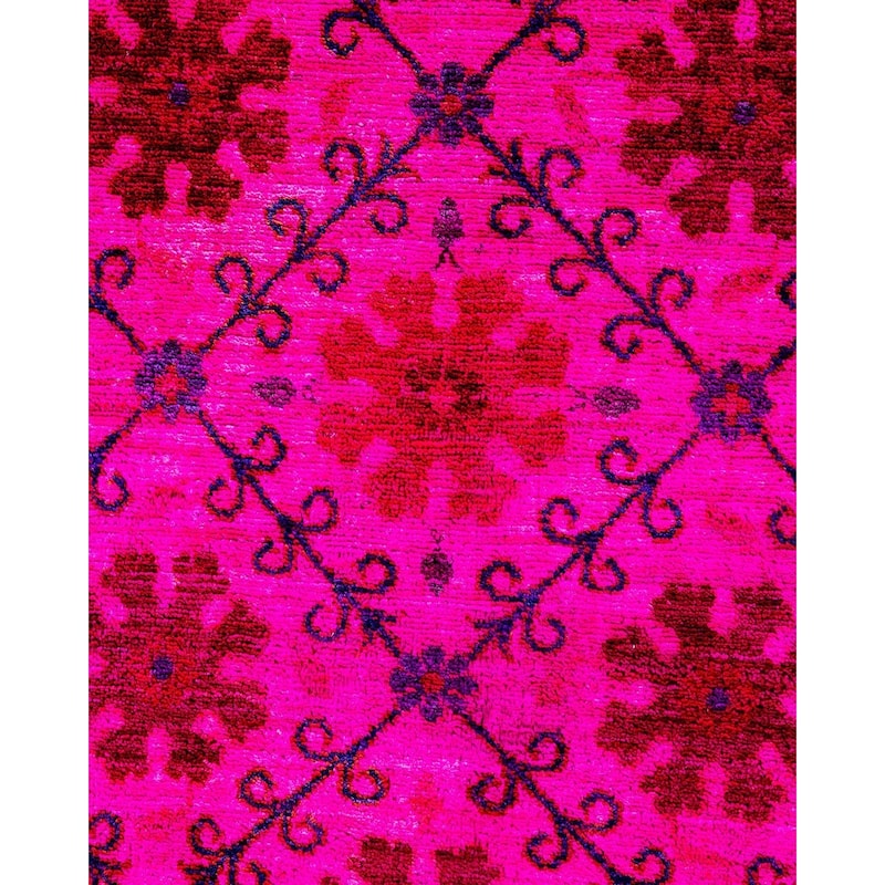 Overdyed, One-of-a-Kind Hand-Knotted Area Rug - Pink - 7' 10" x 10' 2"