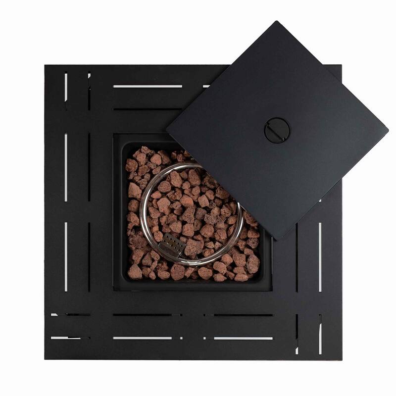 28-Inch Square Fire Pit Table for Cozy Outdoor Gatherings