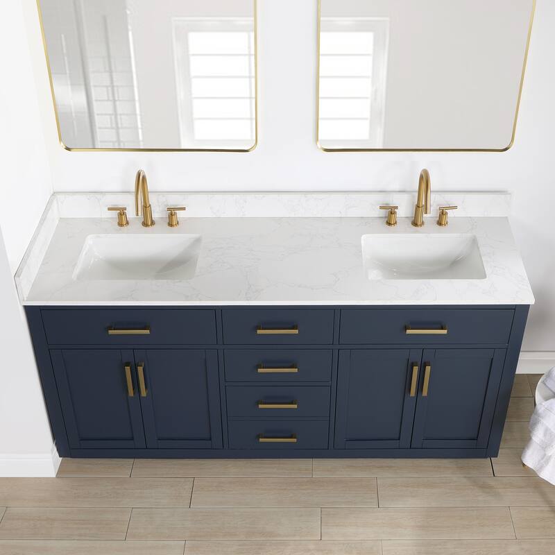 Altair Gavino Bath Vanity with Grain White Composite Stone Top, no Mirror