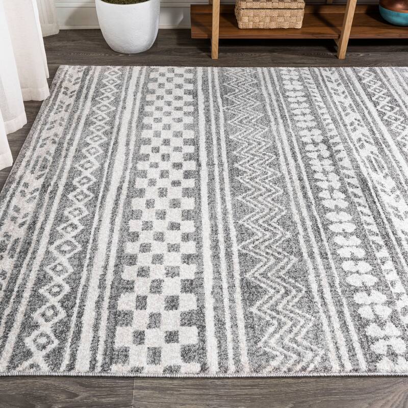 JONATHAN Y Idris Tribal Geometric Stripe Area Rug