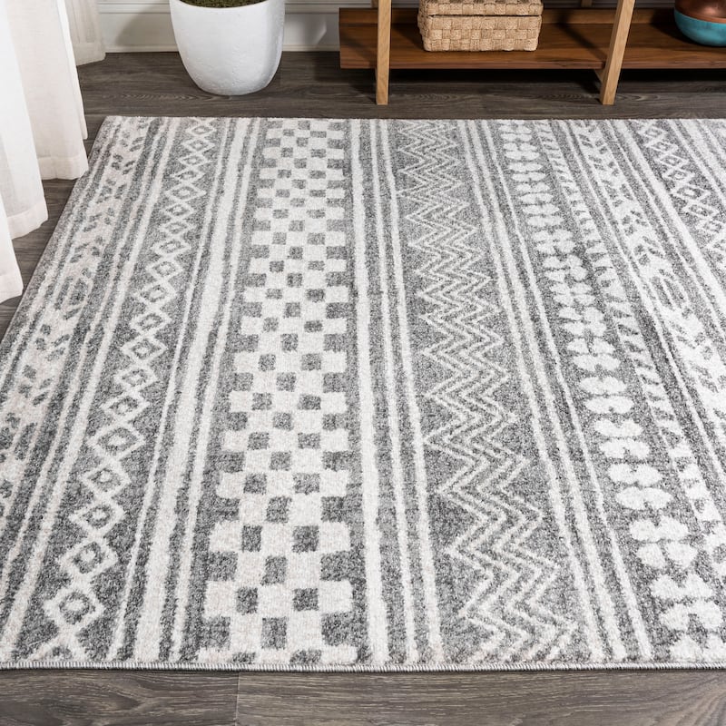 JONATHAN Y Idris Tribal Geometric Stripe Area Rug