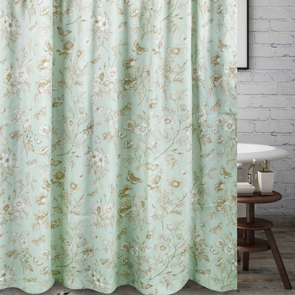 slide 2 of 5, Greenland Home Fashions Olivia Butterfly Garden Bath & Shower Curtain