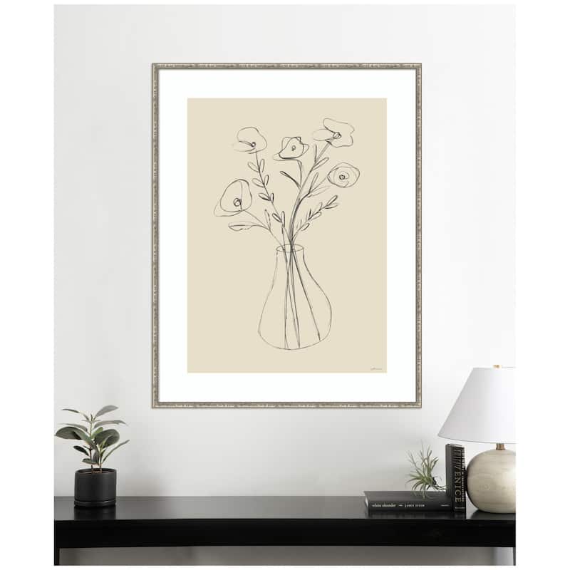 Kate and Laurel Floral Vase by Gabrielly Guedes Framed Wall Art Print