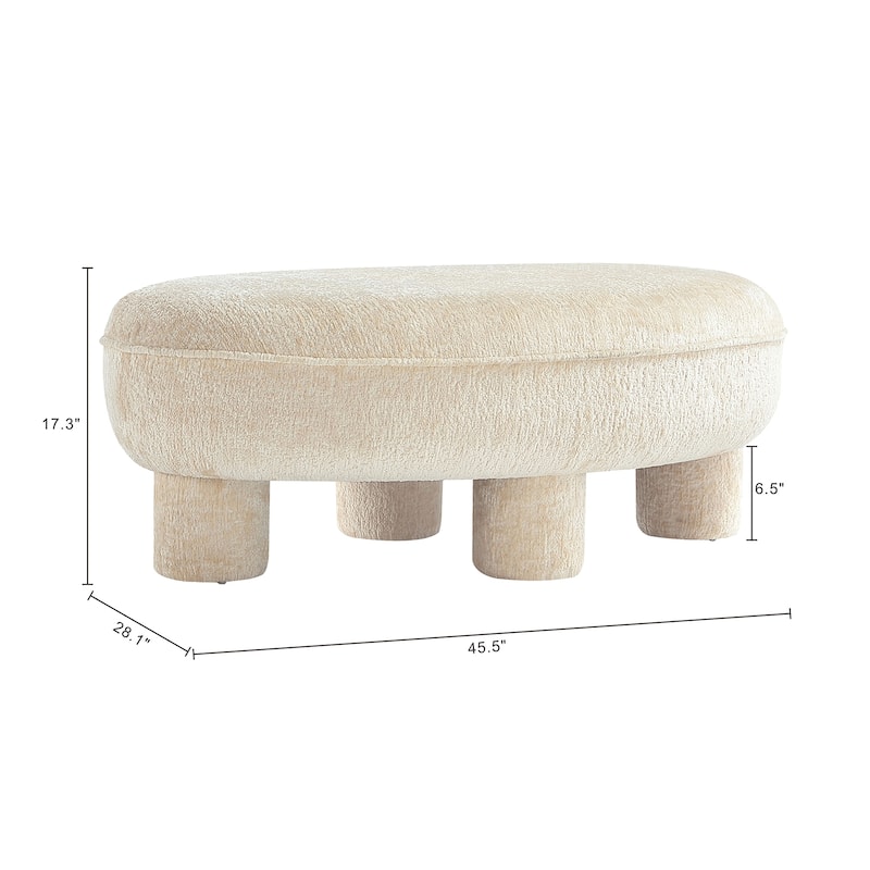 Manhattan Comfort Tribeca Chenille Accent Ottoman