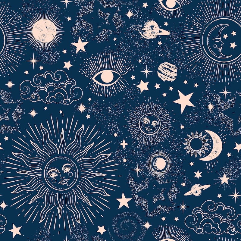 Space Galaxy Constellation Removable Wallpaper - 24'' inch x 10'ft - 24'' inch x 10'ft - Beige