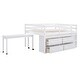 preview thumbnail 41 of 144, Twin/Full Size Low Loft Bed with Retractable Writing Desk and 4 Drawers, Wooden Loft Bedframe w/ Lateral Portable Desk & Shelves