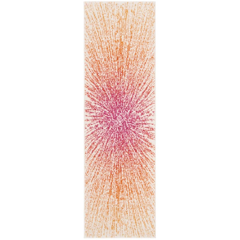 SAFAVIEH Evoke Juli Abstract Boho Burst Rug - 2'2" x 11' - Fuchsia/Cream