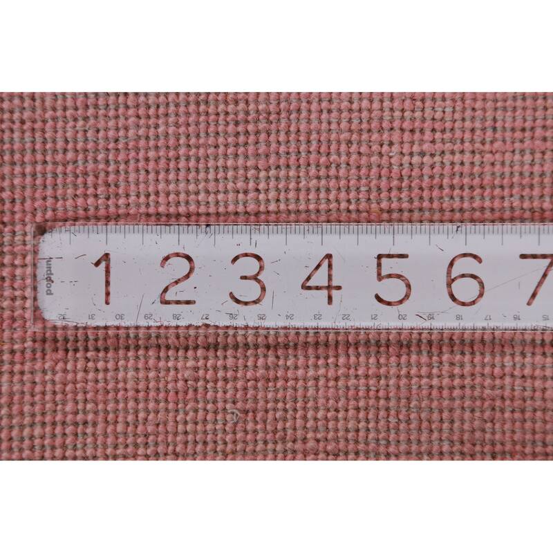 Hand Knotted Oriental 100% Wool Carpet Modern Solid Pink Gabbeh Area Rug - 9' 3'' X 6' 2''