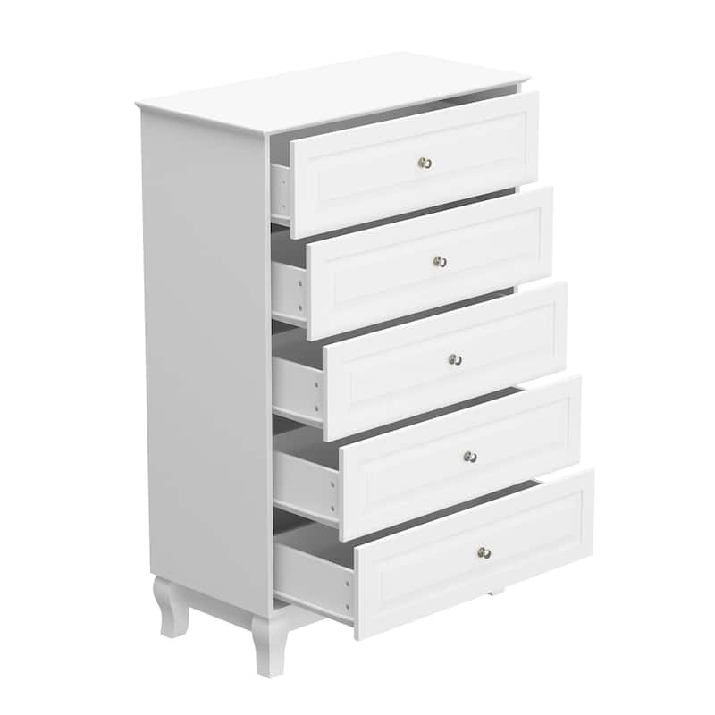 Timechee 5 Drawers Dresser Chests Chset of Drawers Organizer Lacquered