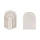 preview thumbnail 11 of 12, Modern Layered Arched Bookends - Home Desk Decor - Set of 2, 6", White - 6.0"