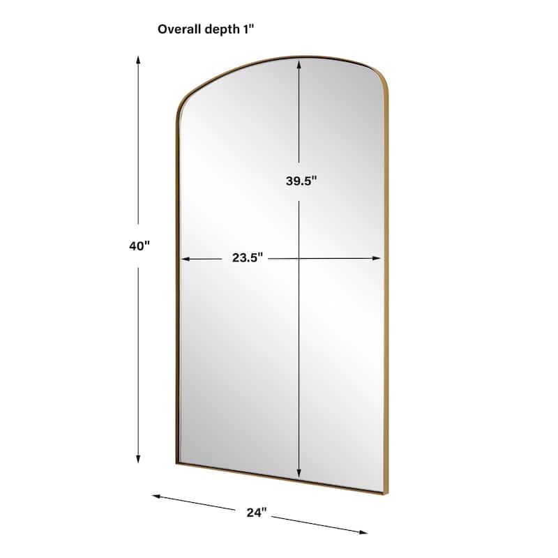Arch Framed Wall Mirror - 40" - Brass Finish