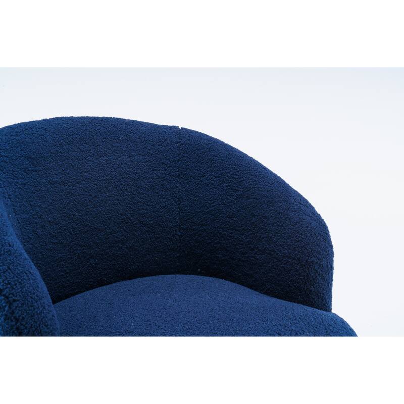 Fabric Swivel Accent Armchair Barrel Chair With Black Powder Coating Metal Ring For Indoor Home And Living Room