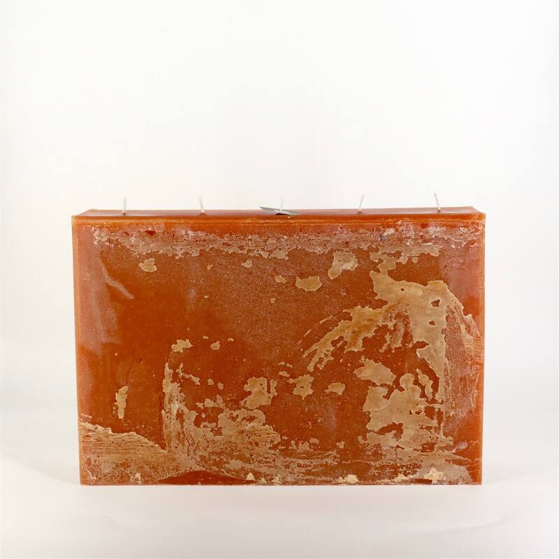Rectangle 5-Wick Pillar Candle 15.75"x10.65"x3.15" Cognac- ST - Cognac