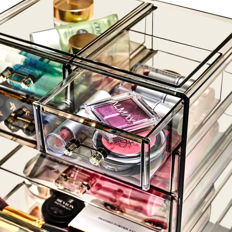 Sorbus Cosmetics and Jewelry Big Storage Case Display - Stylish Vanity, Bathroom Case (3 Large, 4 Small Drawers)