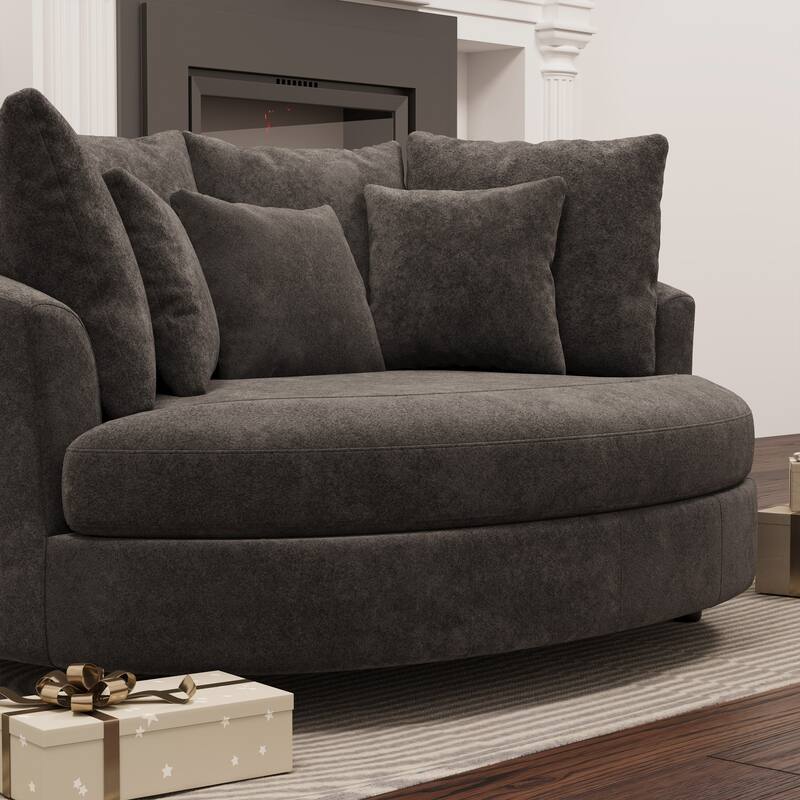 70.1"W Modern Chenille Loveseat with 7 Cushions,Oversized Accent chair