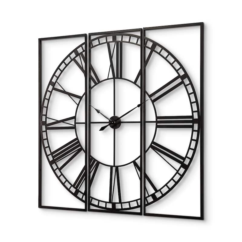 Norwood Black Metal 60" Square Wall Clock - 60"W x 2"D x 60"H - 60"W x 2"D x 60"H