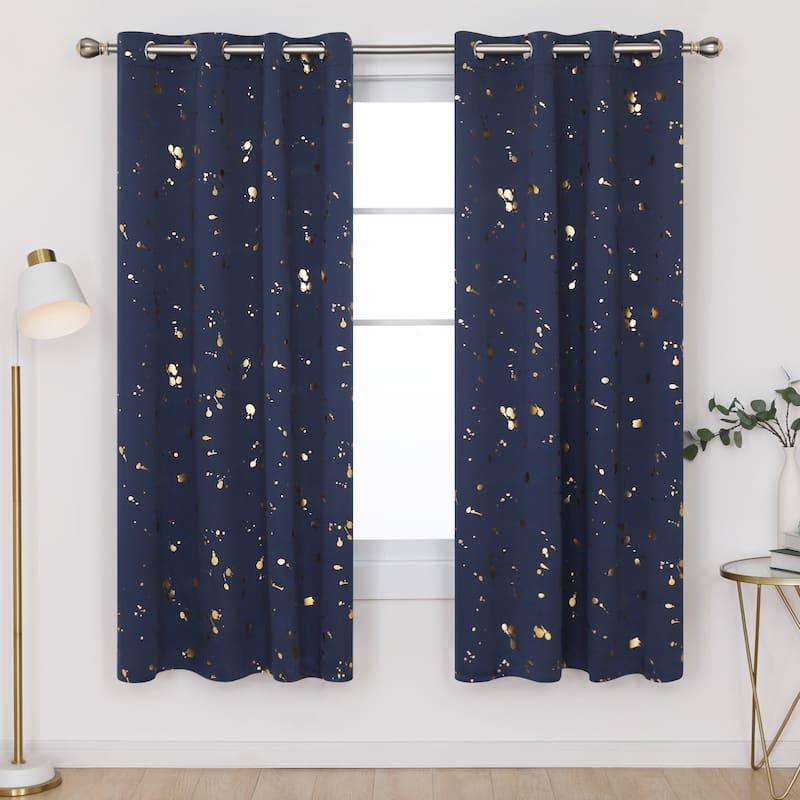 Deconovo Gold Spot Curtain Panel Pair (2 Panel)