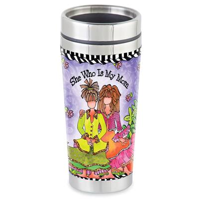 She Who Is My Mom 16 oz. Stainless Steel Tumbler Gift - 7.500 x 3.380 x 3.380