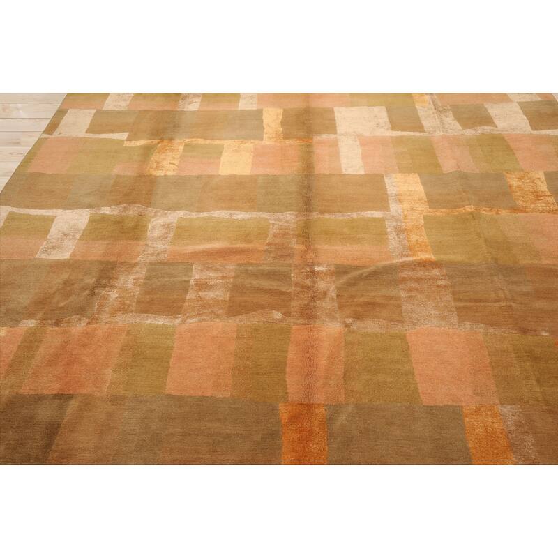 9'9''x13'10" Rose Tibetan Wool Traditional Hand Knotted Oriental Rug - 9' 9'' x 13' 10''