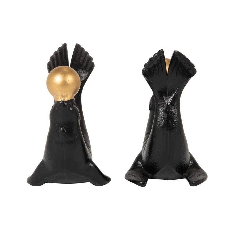 Cast Iron Seal Bookends (Set of 2 Pieces) - 9.0"L x 2.88"W x 5.13"H