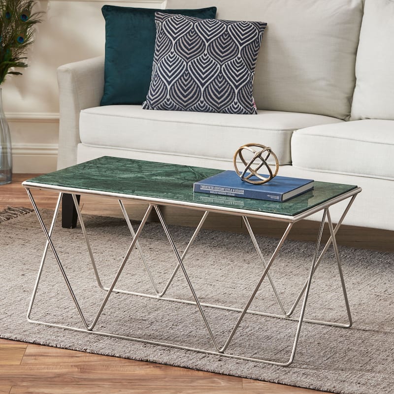 Modern Handcrafted Marble Top Coffee Table