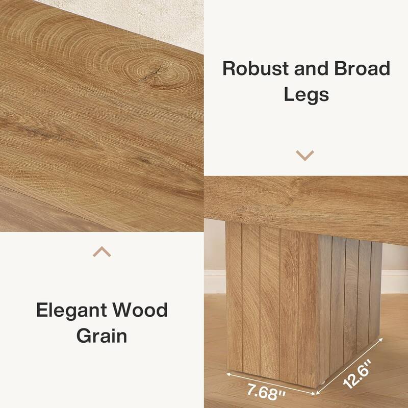 55 Inch Farmhouse Wood Entryway Dining Bench End of Bed Bench Hallway - 17.7" H × 55.11" W × 13.77" D