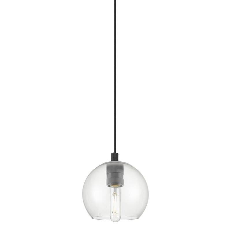 Innovations Lighting 434-1P-8-6 Crown Point Pendant Crown Point 6" - Matte Black / Clear