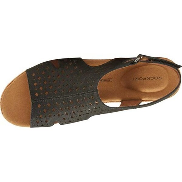 rockport women's briah perforated slingback wedges