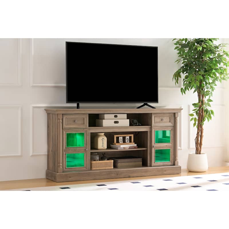 Farmhouse Fireplace TV Stand Entertainment Center