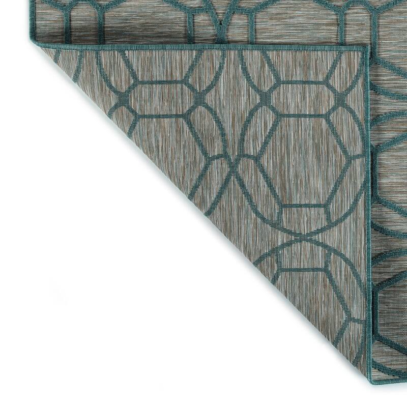 Contemporary Transitional Geometric Textured High-Low Cut & Loop Runner - 2x 6
