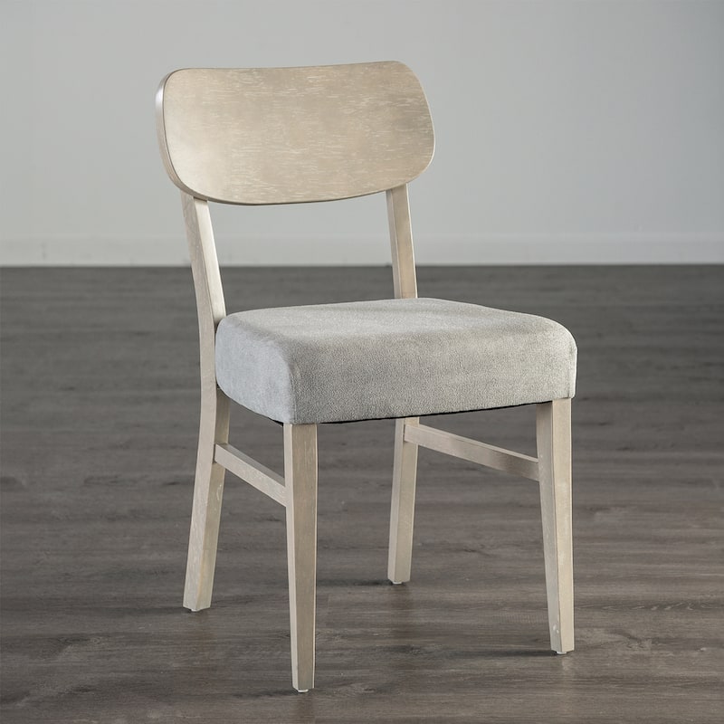 Set of 2 Upholstered Dining Chairs with Padded Seat Cushions in Gray