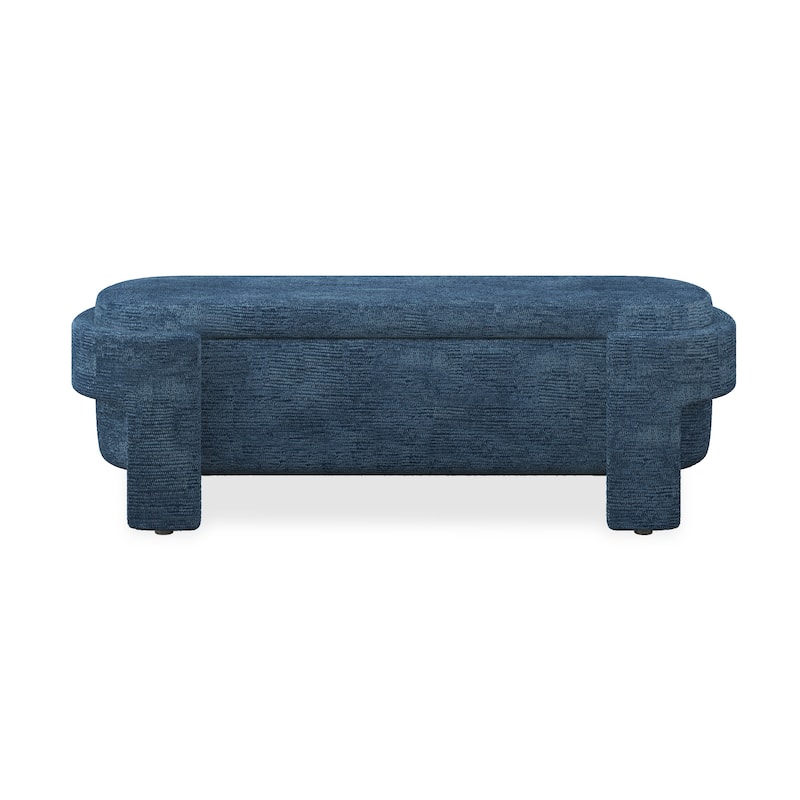 Linen Fabric Upholstered Bench with Large Storage Space for the Living Room, Entryway and Bedroom