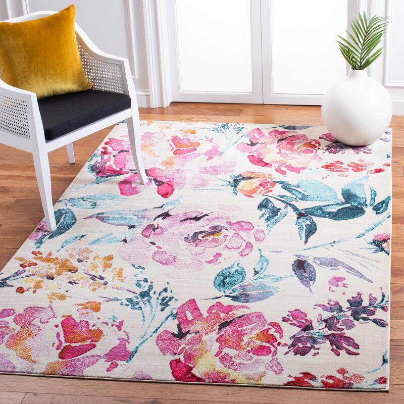 SAFAVIEH Lillian Maralyn Abstract Floral Rug - 4' x 6' - Ivory/Rose
