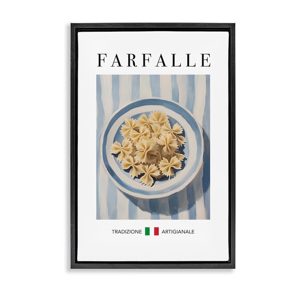 Stupell Traditional Farafalle Pasta Framed Floater Canvas Wall Art Design By Andreas Magnusson
