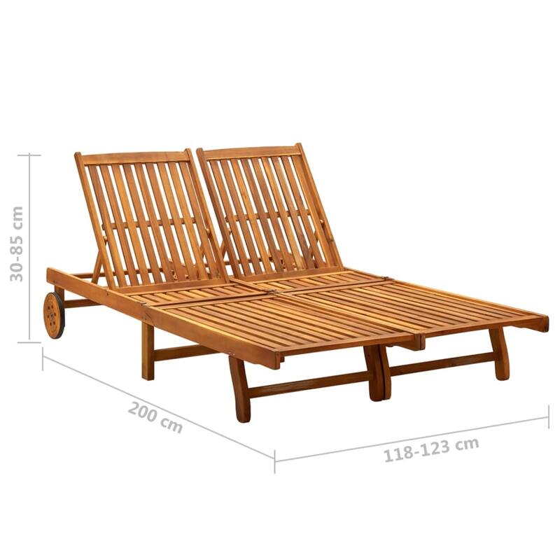vidaXL Patio Lounge Chair Sunbed Sunlounger with Cushion Solid Acacia Wood