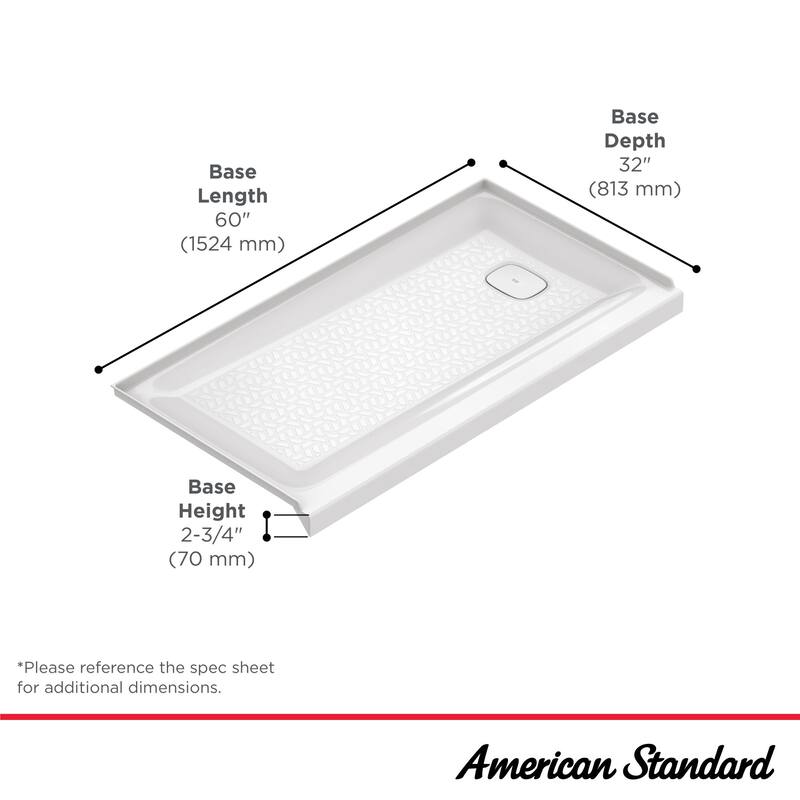 American Standard A8020T.RHO Aspirations 60" x 32" Rectangular Shower