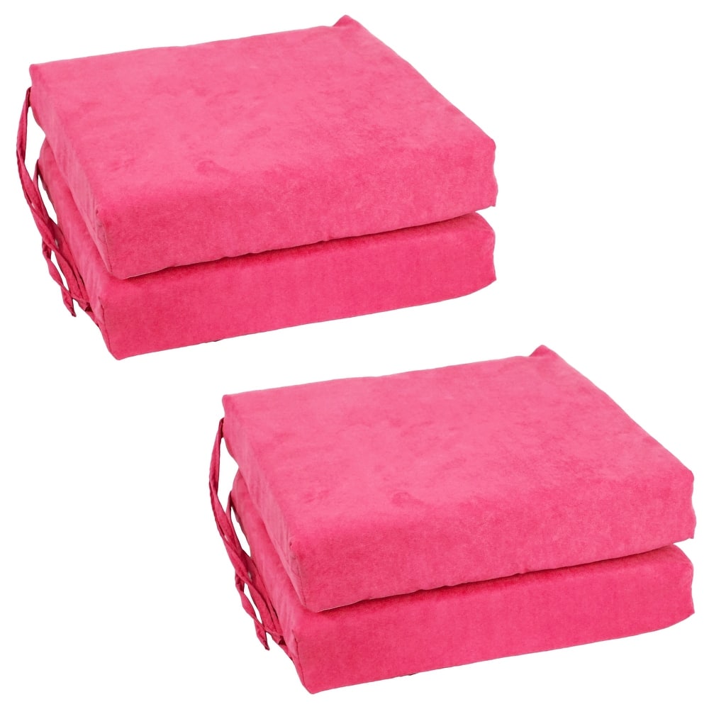 16-inch Square Indoor Microsuede Chair Cushions (Set of 2 or 4) - 16 x 16