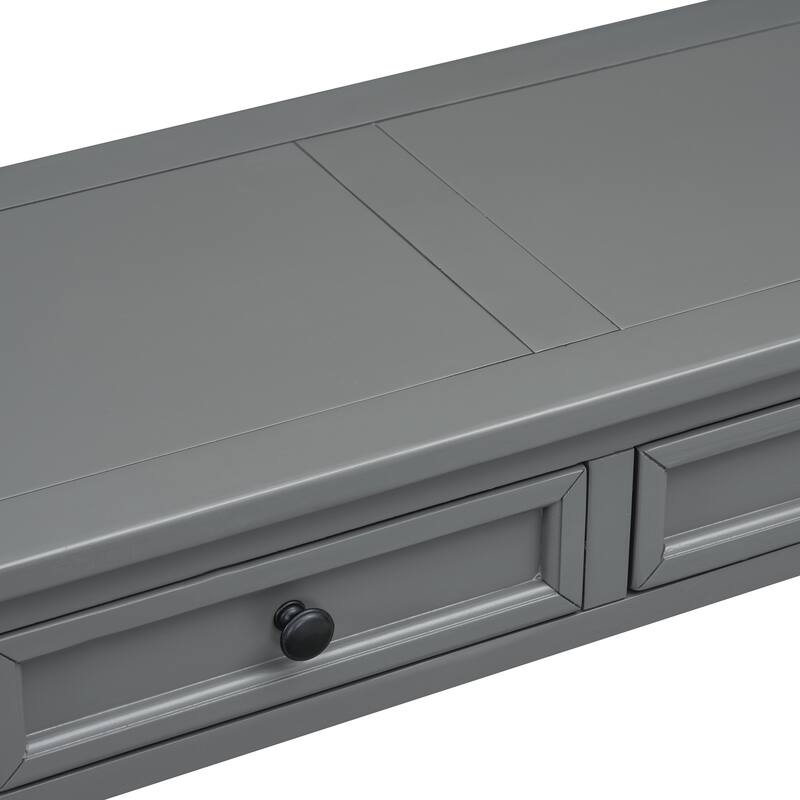 Sofa Table with Storage Drawers and Bottom Shelf