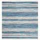 preview thumbnail 39 of 61, SAFAVIEH Handmade Rag Rug with Fringe Valborg Casual Stripe Cotton Rug with Fringe 4' Square - Ivory/Blue - Square